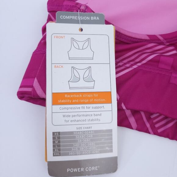 New C9 Champion Power Core Sports Compression Bra Small Pink Barbiecore - Picture 3 of 4